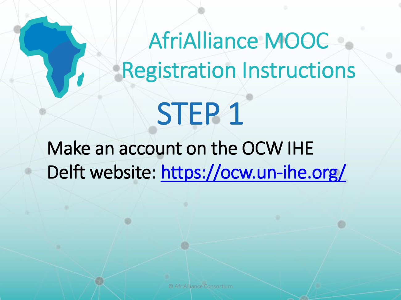 Step 1 of the instructions to enrolling in AfriAlliance MOOCs