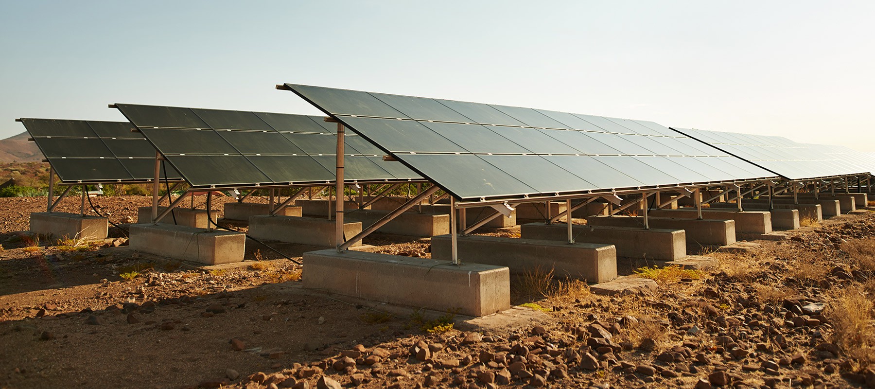 Solar panels in the sun