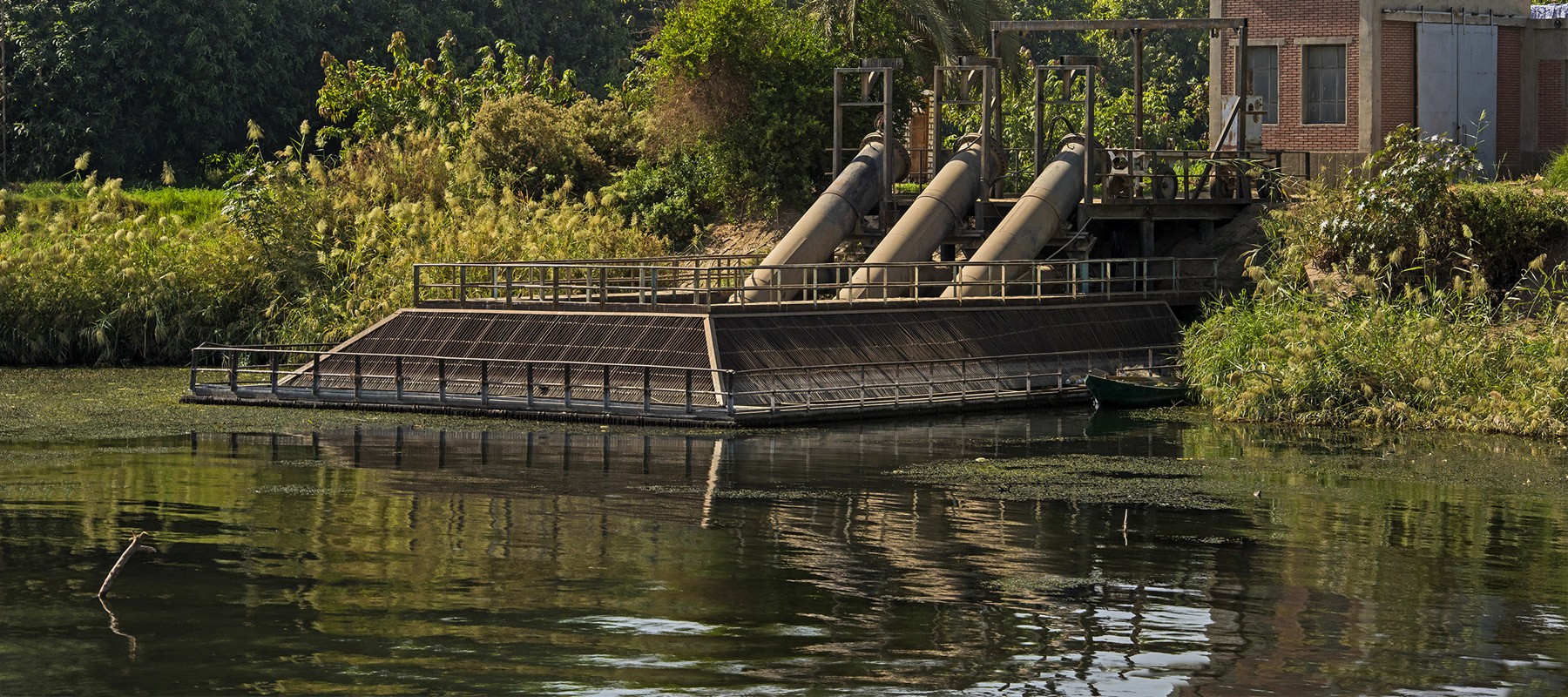 Pipes entering a river