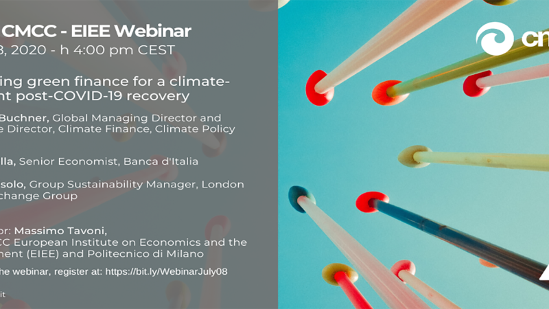 Webinar: Fostering green finance for a climate-resilient post-COVID-19 recovery