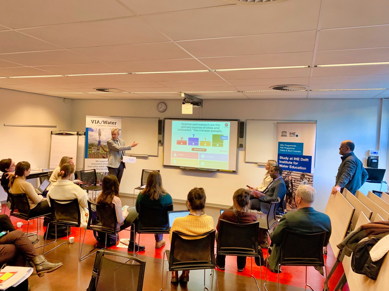 Plenary and Kahoot at the Workshop on Water Innovation in Africa at IHE Delft