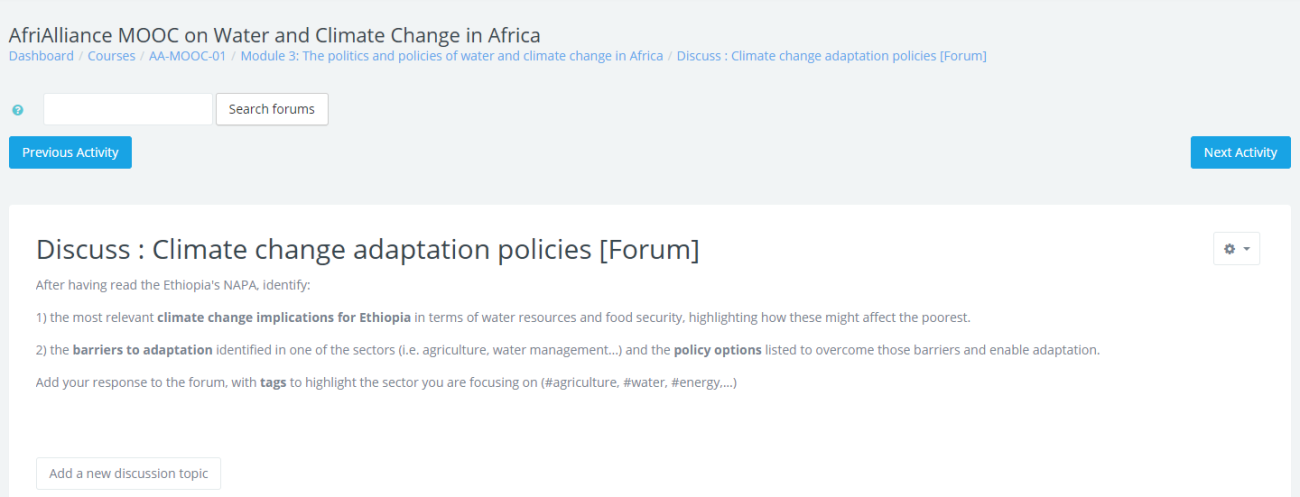 AfriAlliance MOOC forum