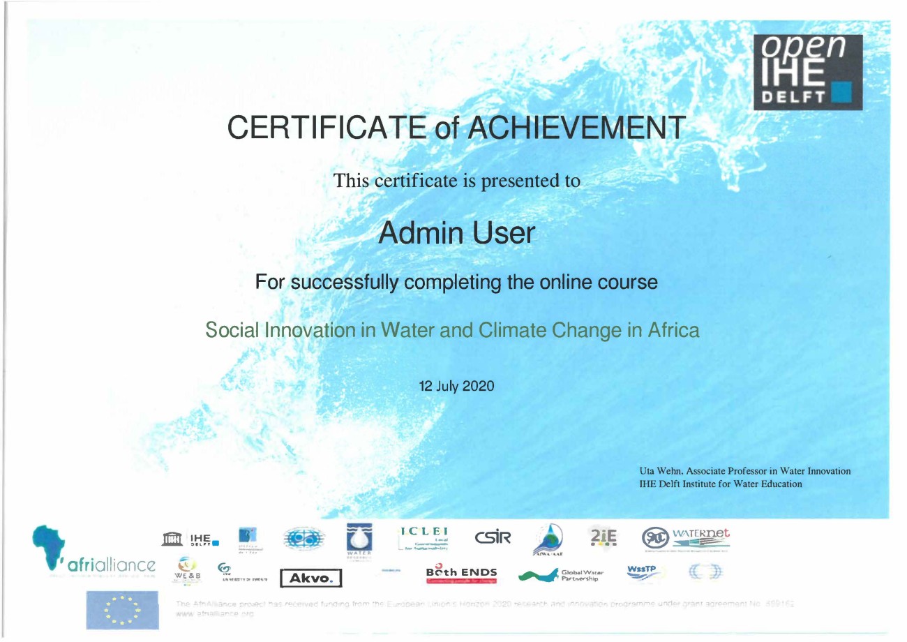 AfriAlliance MOOC on Social Innovation in Water and Climate Change in Africa